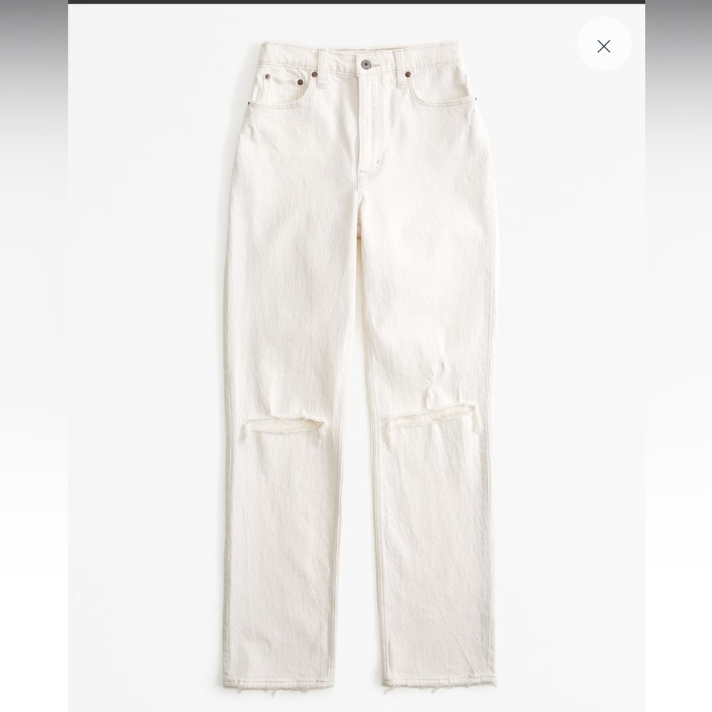 Stylish Cream Distressed Jeans